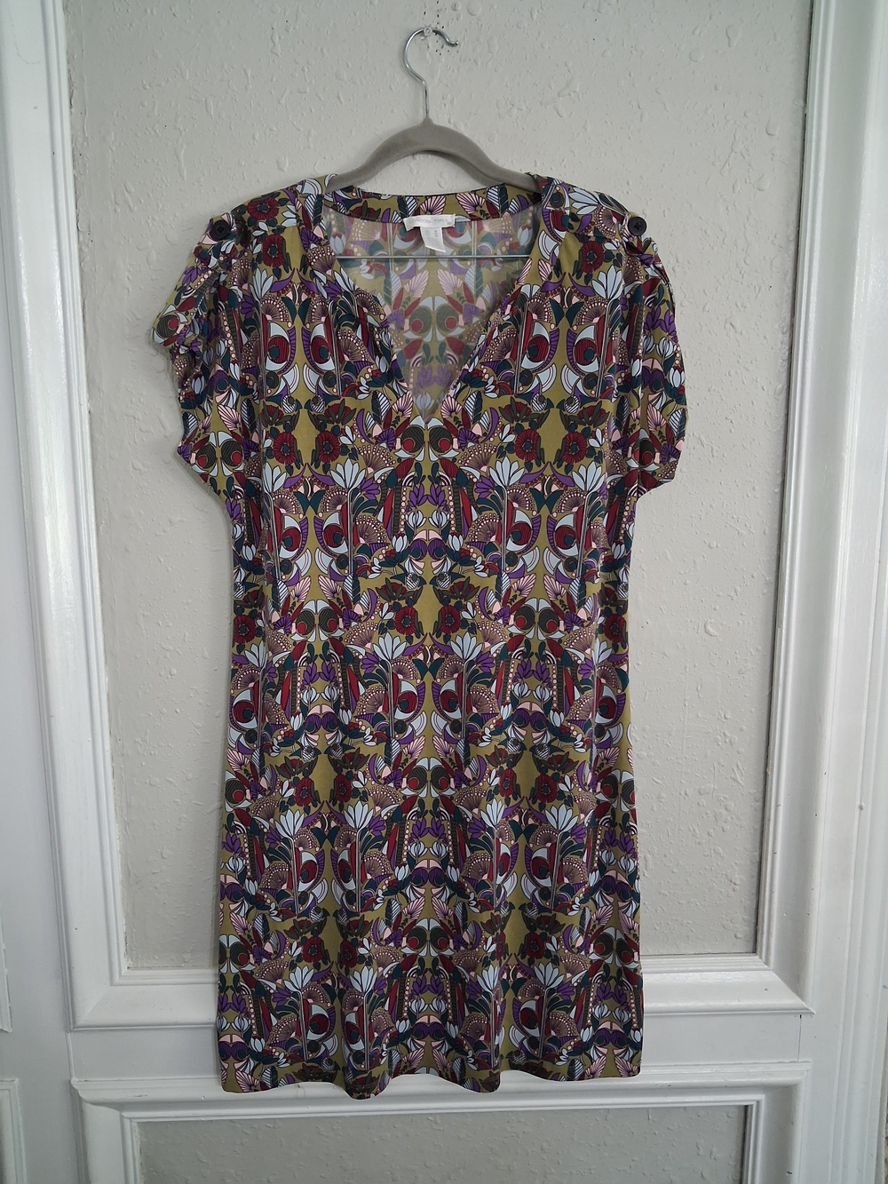 London times mod retro gogo shift dress floral boho mini dress medium paisley